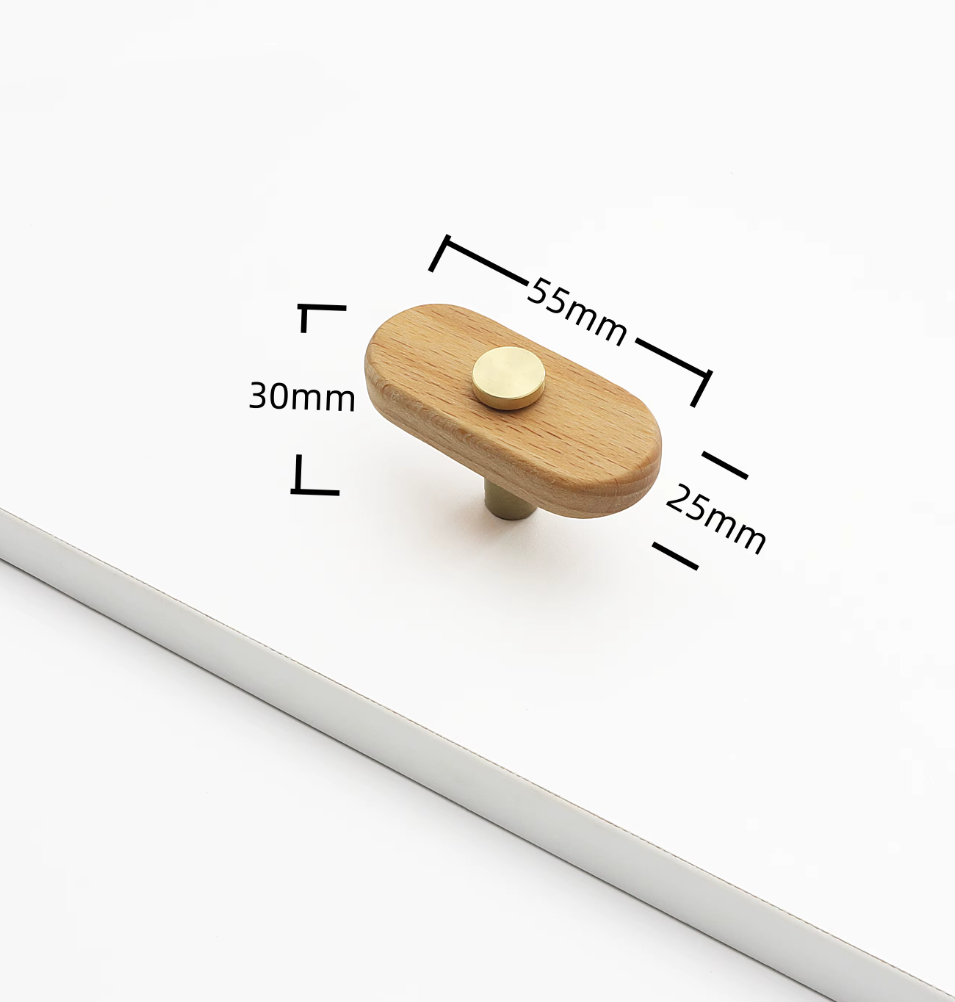 LUMA GOLD — Wooden Cabinet Handle & Knob
