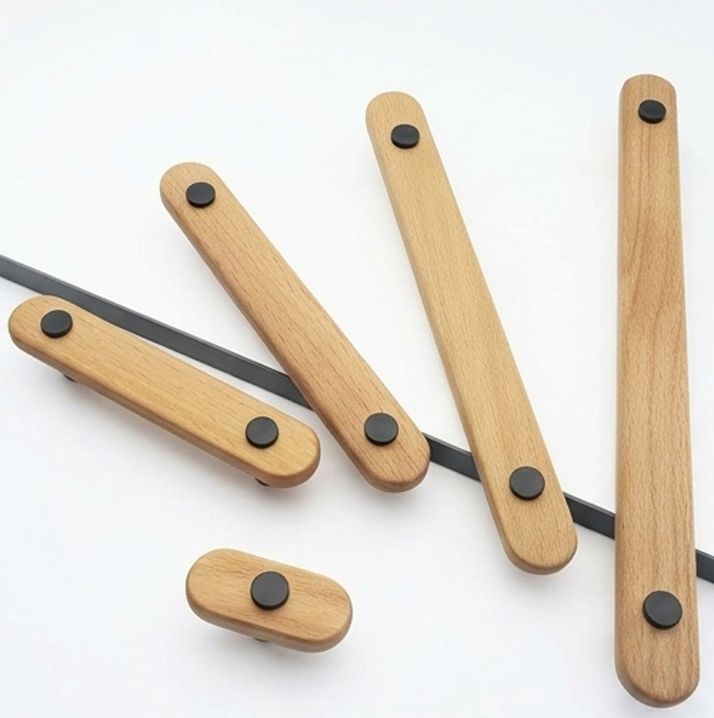 LUMA BLACK — Wooden Cabinet Handle & Knob