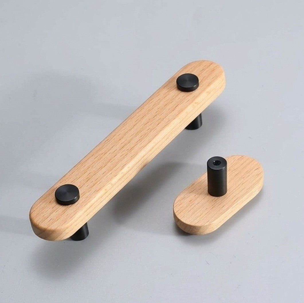 LUMA BLACK — Wooden Cabinet Handle & Knob