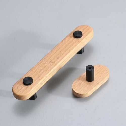 LUMA BLACK — Wooden Cabinet Handle & Knob
